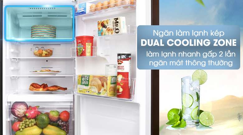 Ngăn làm lạnh kép Dual Cooling Zone tăng khả năng làm lạnh nhanh gấp 2 lần - Tủ lạnh Toshiba Inverter 305 lít GR-AG36VUBZ XB