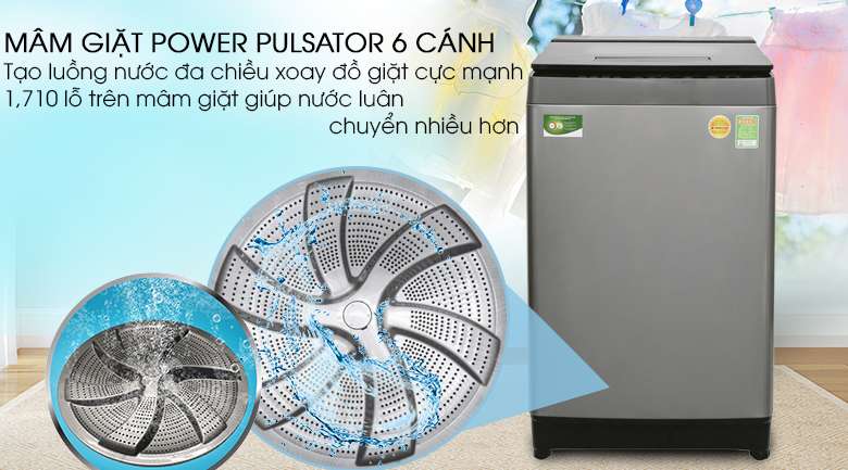 Mâm giặt Power Pulsator - Máy giặt Toshiba Inverter 10 kg AW-DUH1100GV