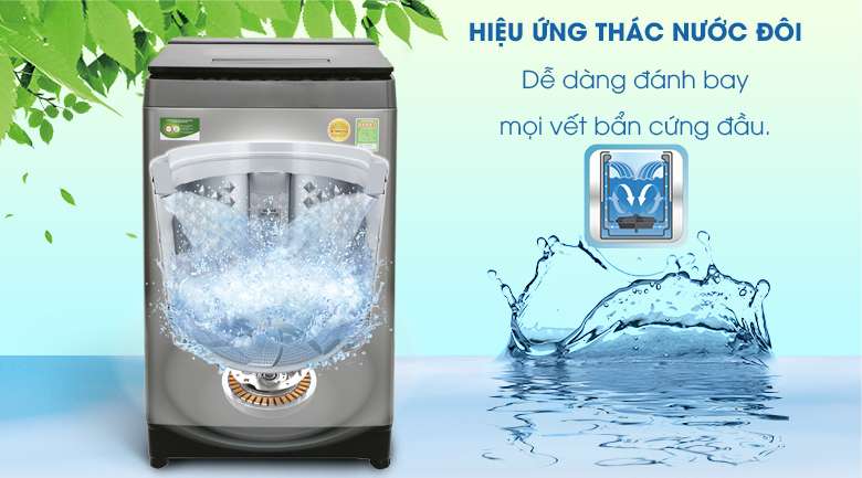 Hiệu ứng thác nước đôi - Máy giặt Toshiba Inverter 10 kg AW-DUH1100GV