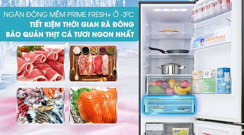 Ngăn đông mềm Prime Fresh+ ở -3 độ C - Tủ lạnh Panasonic Inverter 322 lít NR-BV360GKVN